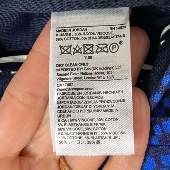 Banana Republic Women's Sloan Pants 6 Blue Ankle Anna Geometric Print Stretch - Picture 8 of 9